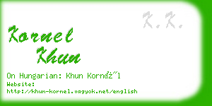 kornel khun business card